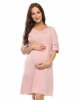 MijaCulture - labour maternity breastfeeding nightdress 4128 Light pink / hearts
